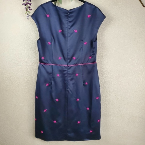 Marcobor Embroidered Satin Shift Dress - Picture 6 of 8